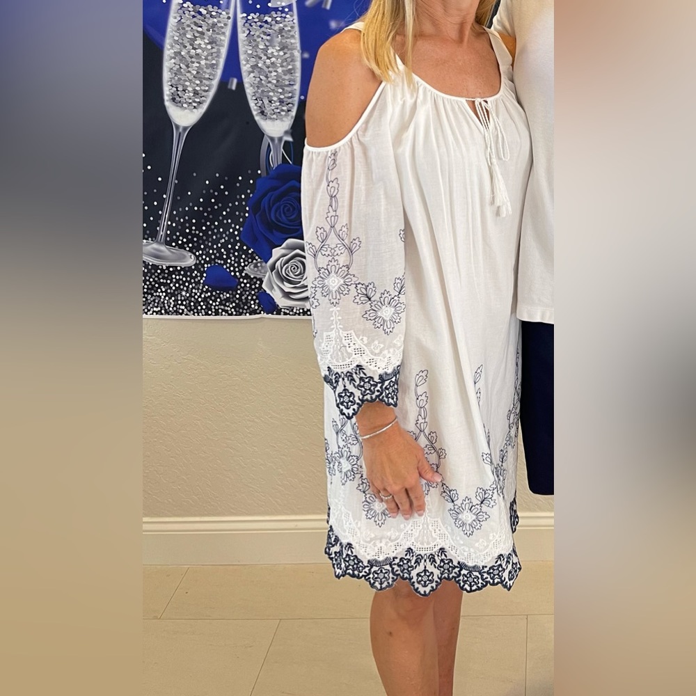 Embroidered dress lined size Small